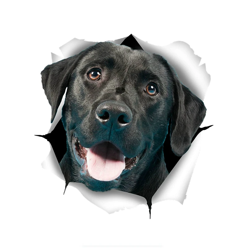 

3D Cute Black Labrador Sticker Dog Car Sticker Decal for Wall Car Toilet Room Luggage Skateboard Laptop