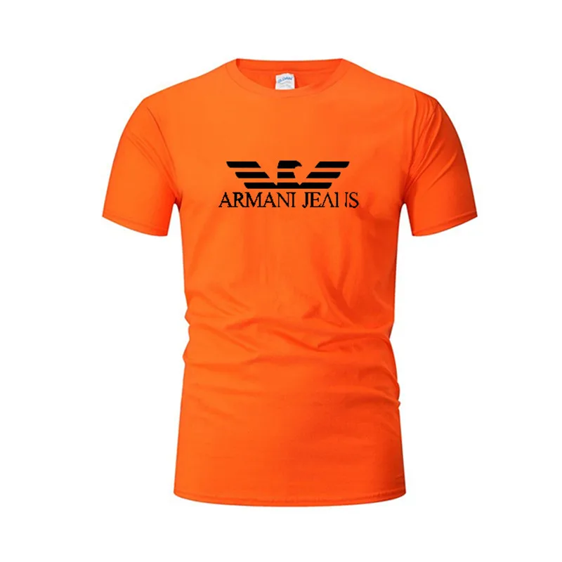

2021 marque hommes T-shirt mode haut col rond coton vtements manches courtes haute qualit vtements d't imprim blanc T-