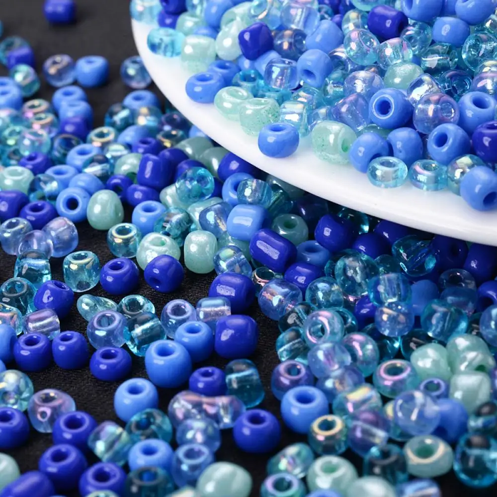 

300Pcs/Lot 4mm Mixed Blue Series Czech Glass Seed Beads For Jewelry Making Handmade DIY Neckacle Bracelet Sewing Accessories