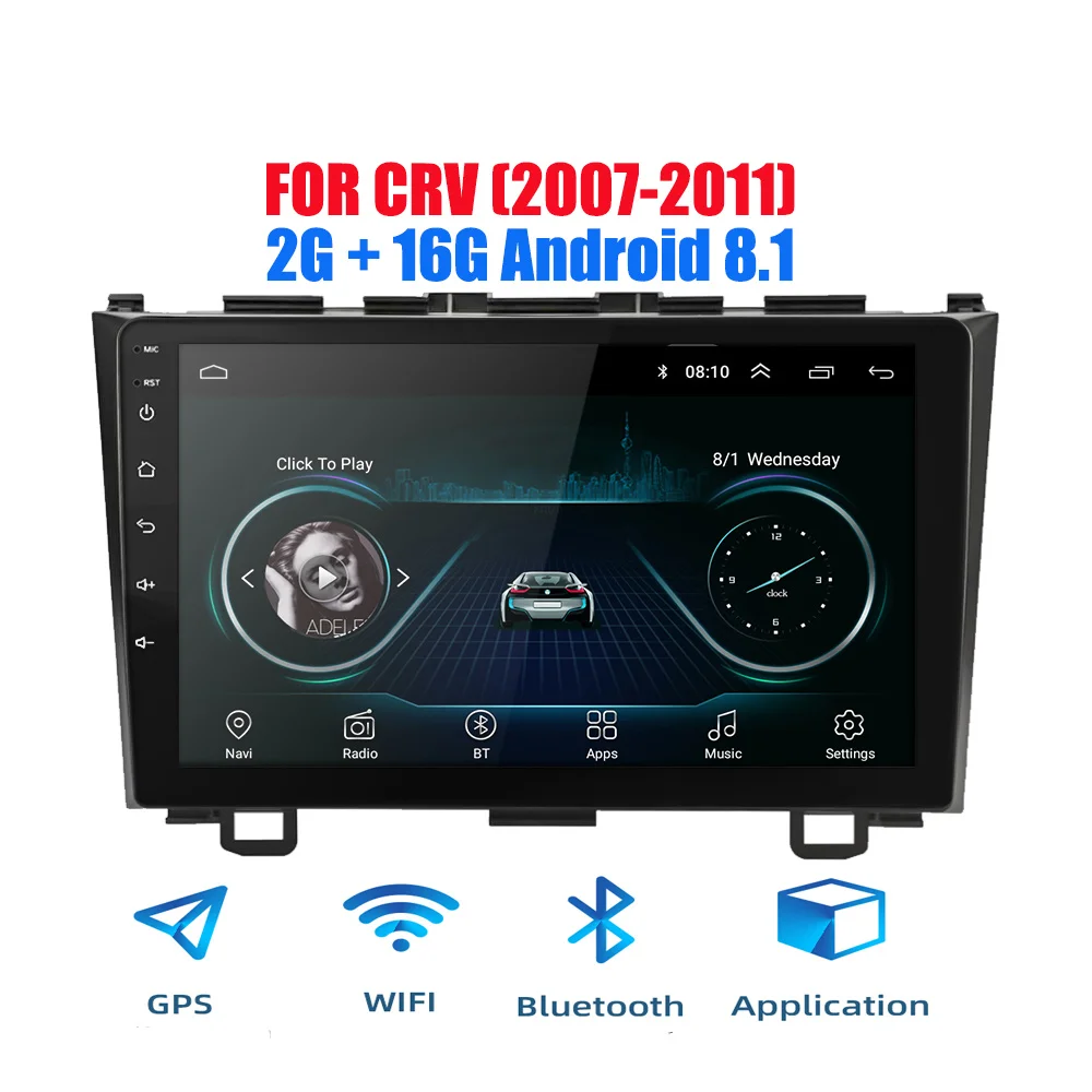 Android 8(2G) 2din Android 9,0 Ouad Core PX6 Автомагнитола стерео для Honda CRV 2006-2011 gps Navi Аудио Видео плеер Wifi BT HDMI DAB - Цвет: Android 8(2G)