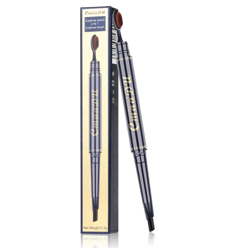 

Professional 2 in 1 Eyebrow Pencil Waterproof Natural Long Lasting Makeup Eye Brow Pen And Brush Black Eyebrows Makeup Tool