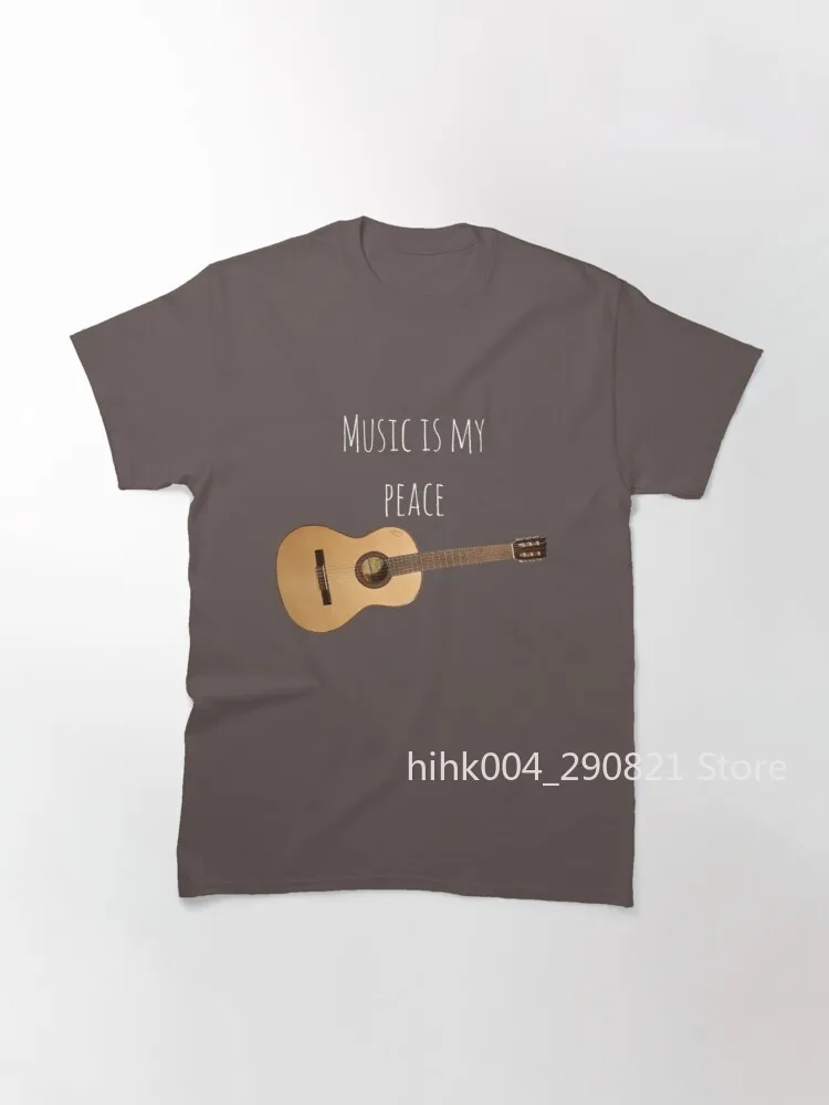 Классическая Футболка Music is my peace (Белый шрифт)