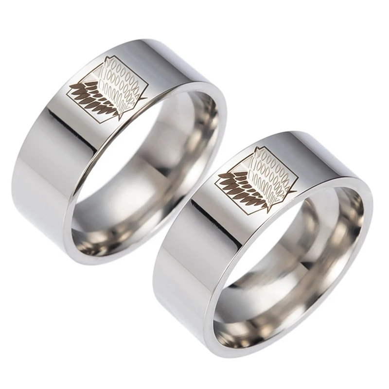 Новинка японское аниме Атака Титанов совок крылья гравировка кольцо на палец