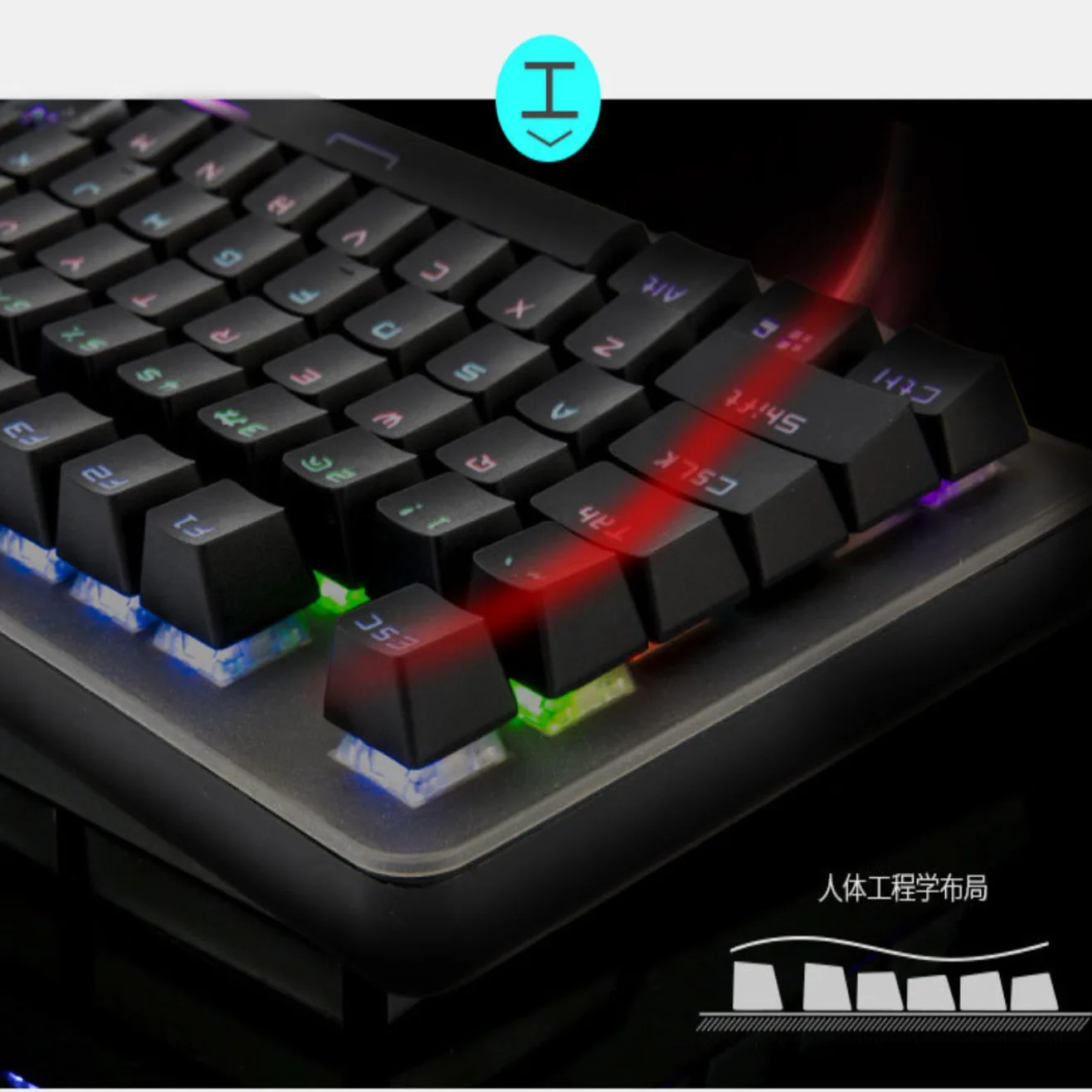 Механическая Проводная клавиатура K20 с подсветкой 104 или 87 клавиш USB игровая