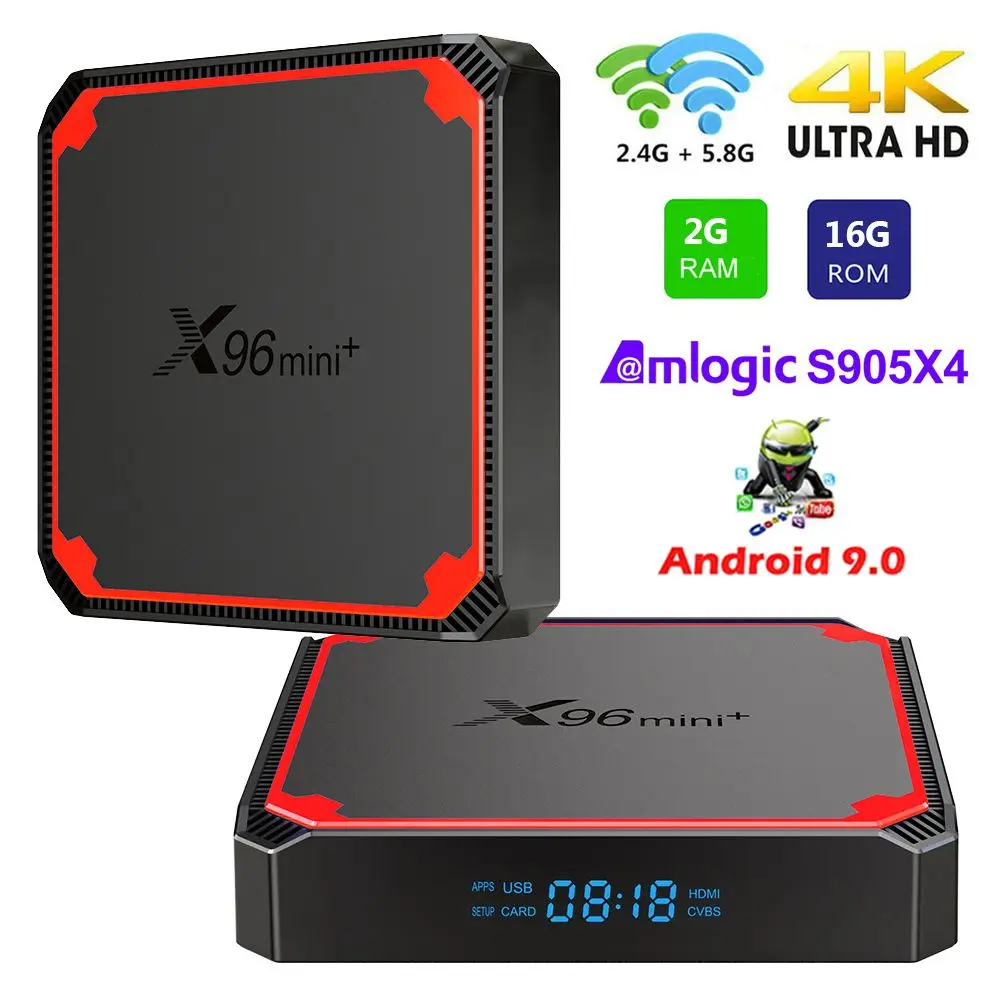 

ТВ-приставка X96 mini Plus, 4K, 2 + 16 ГБ, Amlogic S905X4, 4 ядра
