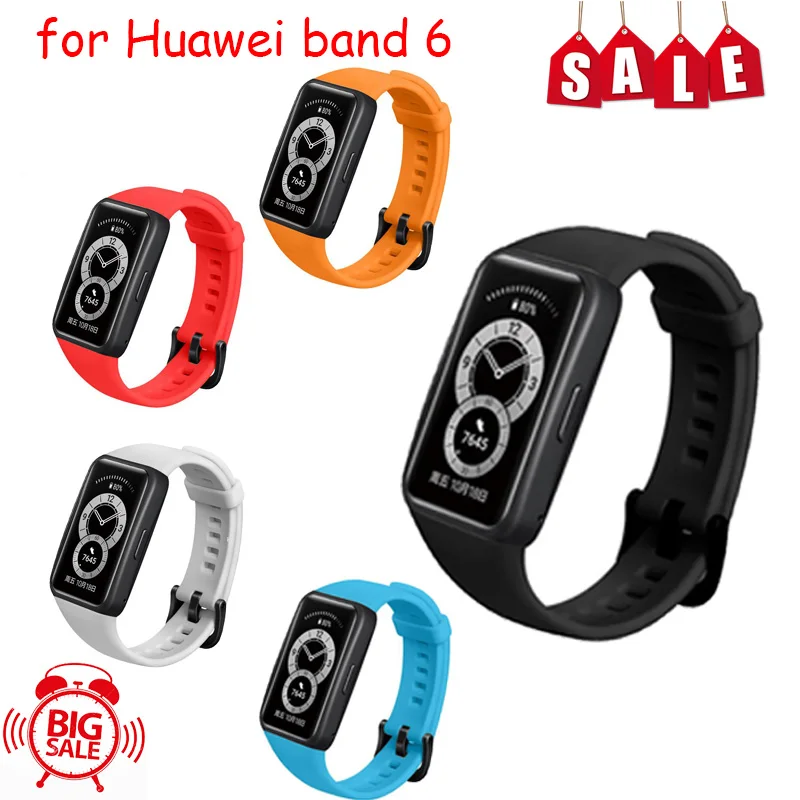 

Сменный ремешок для Huawei Band 6, силиконовый ремешок для часов Honor Band 6, регулируемые ремешки, много цветов
