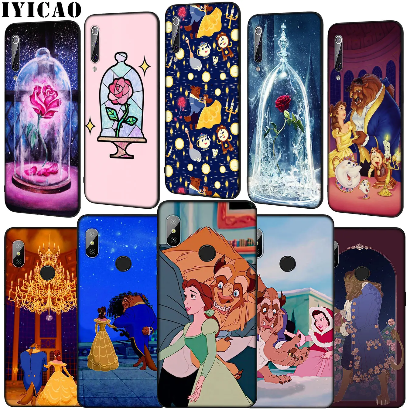 IYICAO Beauty and the beast Cartoon Soft Phone Case for Xiaomi Mi 10 9 9T A3 Pro CC9 CC9E 8 SE A2 Lite A1 6 pocophone f1 Mi9 |