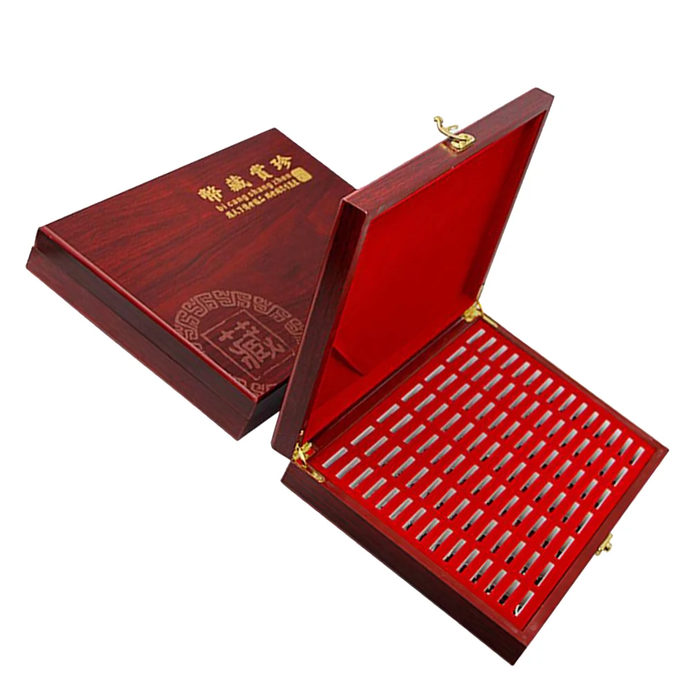 100 шт 295*210*47 мм Круглый Деревянный чехол для монет держатели хранения деревянная