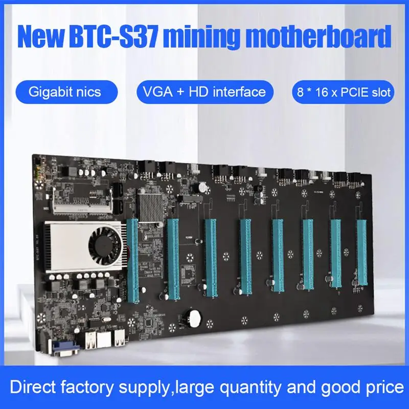 Kaufen BTC-S37 Bergbau Maschine Motherboard 8 PCIE 16X Grafikkarte SODIMM DDR3 SATA 3,0 Unterstützung VGA + HDMI-Kompatibel