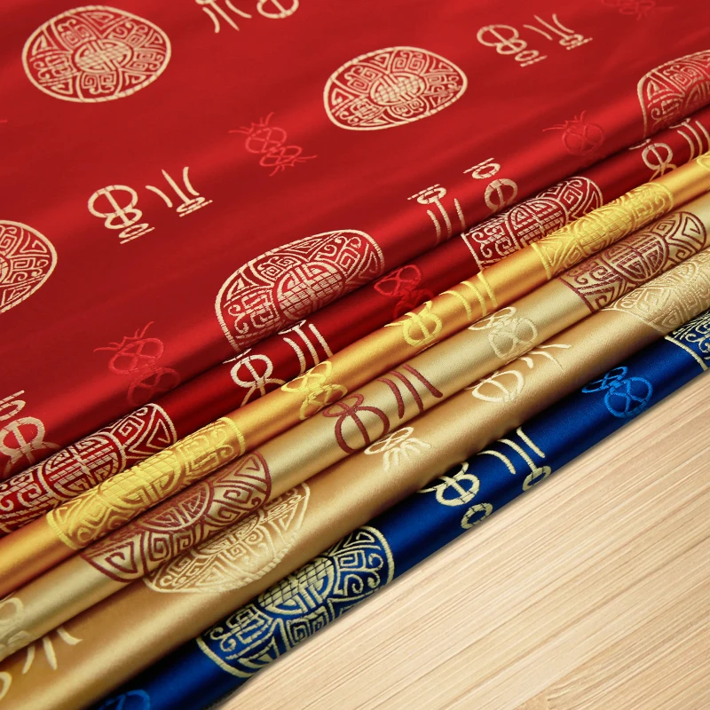 Satin fabric woven imitation silk Jacquard upholstery for handwork | Fabric