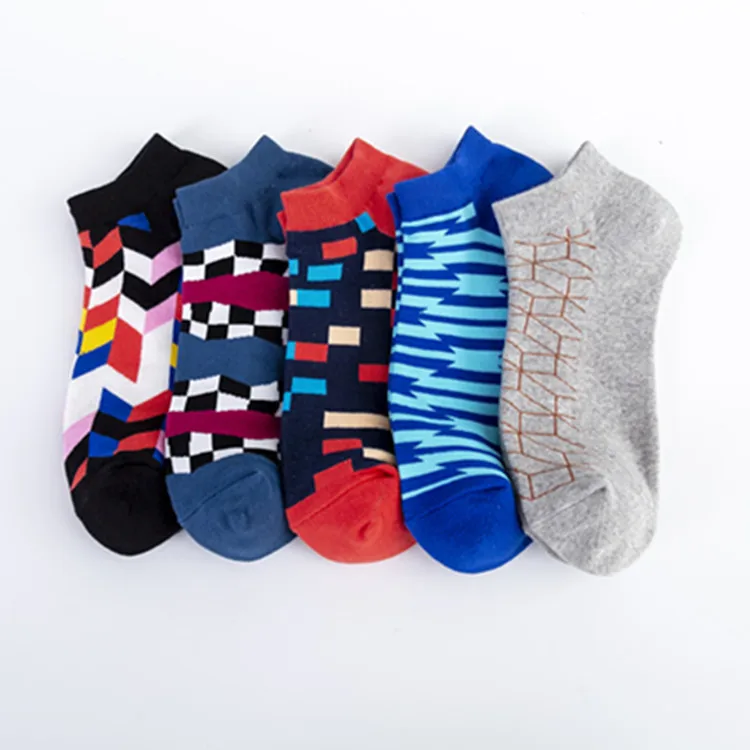 

Spring and summer new men's socks, new geometric series, men's version of boat socks, men's socks, casual socks