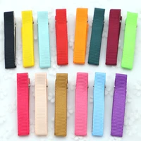10pcs 50mm diy hair clips solid accessories grosgrain ribbon lined alligator girls double prong hairpin for hair bows