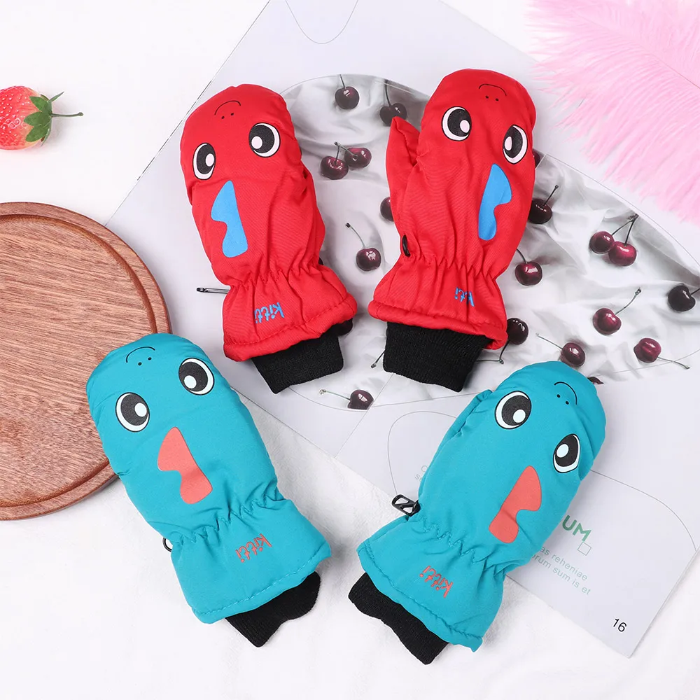 1 пара Детские милые Мультяшные перчатки теплые зимние для мальчиков и девочек