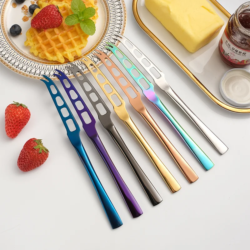 

1PC Multi-function Stainless Steel Cheese Butter Knife Spatula with Hole Dual-purpose Butter Knife Bread Jam Cheese Cream Knife