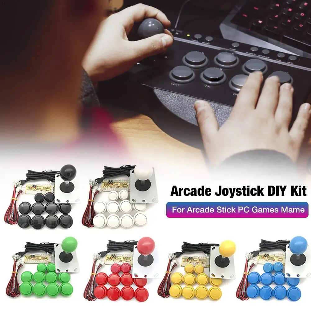 

DIY Arcade Joystick Handle Kit Arcade Game Button And Joystick Controller Set For Arcade Stick PC Games Mame Manche Joystick PC