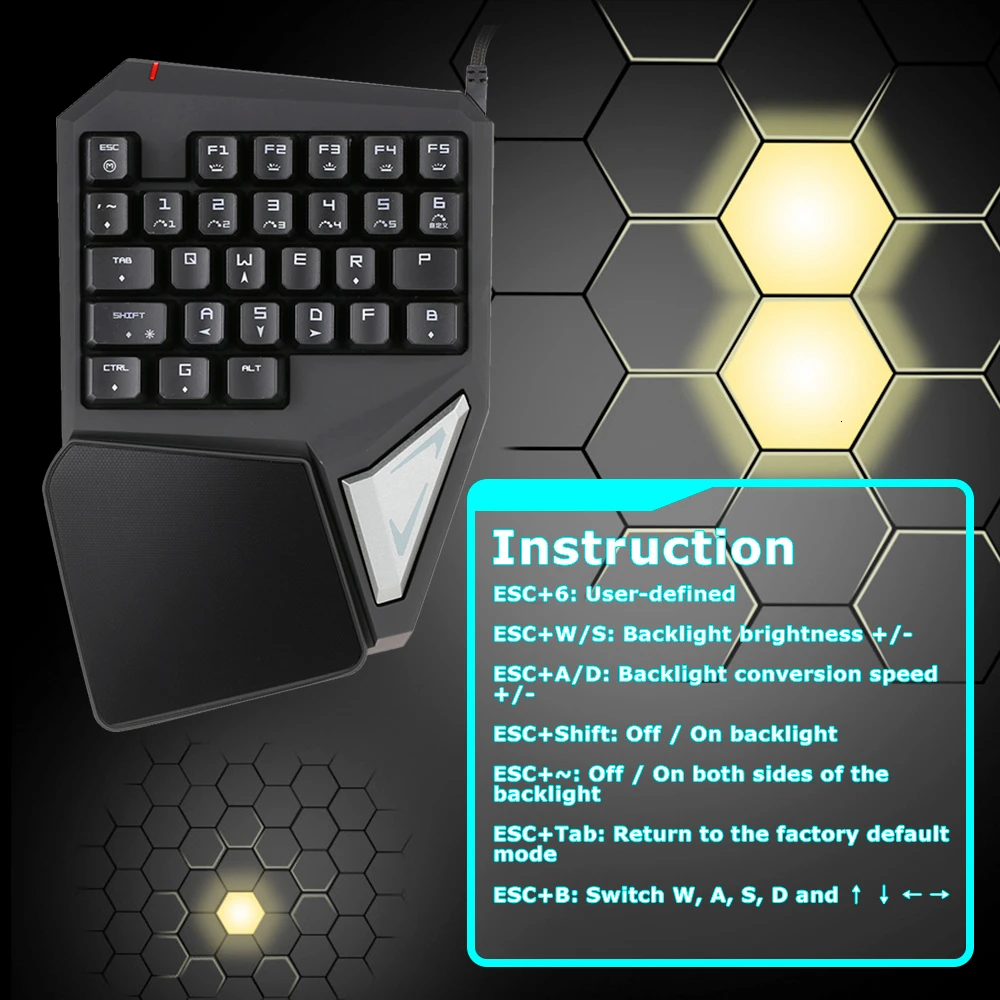 Механическая игровая клавиатура Delux T9 Plus проводная USB с 29 клавишами RGB
