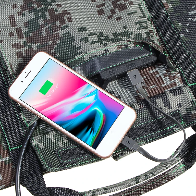 150w 12v5v usb folding solar panel foldable portable power bank waterproof battery power charger for cell phone camping outdoor free global shipping