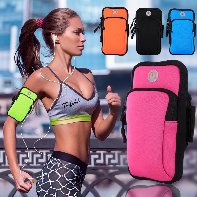 

Universal 6" Running Wrist Band Bag Armband Phone Case Holder Outdoor Phone Bag Jogging Fitness Gym Band Waterproof Wrist Bag