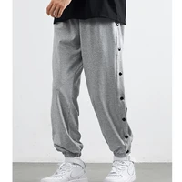 mens casual sweatpants new male button elastic waist loose joggers pants hiphop trousers boys jogger men bottoms