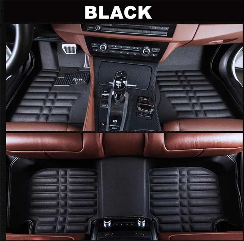 BLACK SJ 3D Водонепроницаемый пользовательские автомобильные коврики спереди и сзади FloorLiner Стайлинг коврик в автомобиль коврик подходит для Ford Kuga ESCAPE 2013 - Название цвета: BLACK