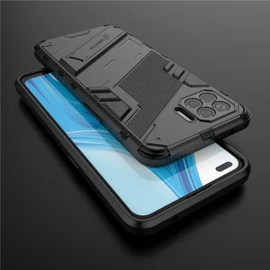 for oppo a93 case shockproof silicone tpu bumper holder stand armor hard pc back cover for oppo a93 phone case for oppo a93 5g free global shipping