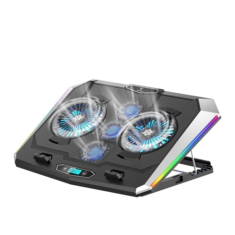 

Laptop Cooling Pad RGB Gaming Notebook Cooler, Computer Chill Mat with Phone Stand, for 14-17.3 Inch Laptops Stand