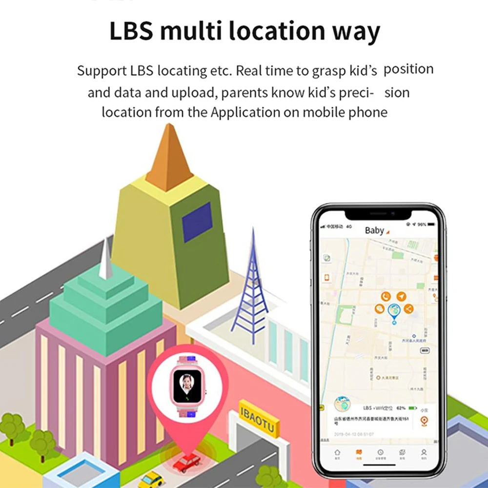 Многофункциональные детские цифровые Умные часы с сенсорным экраном WIFI lbs
