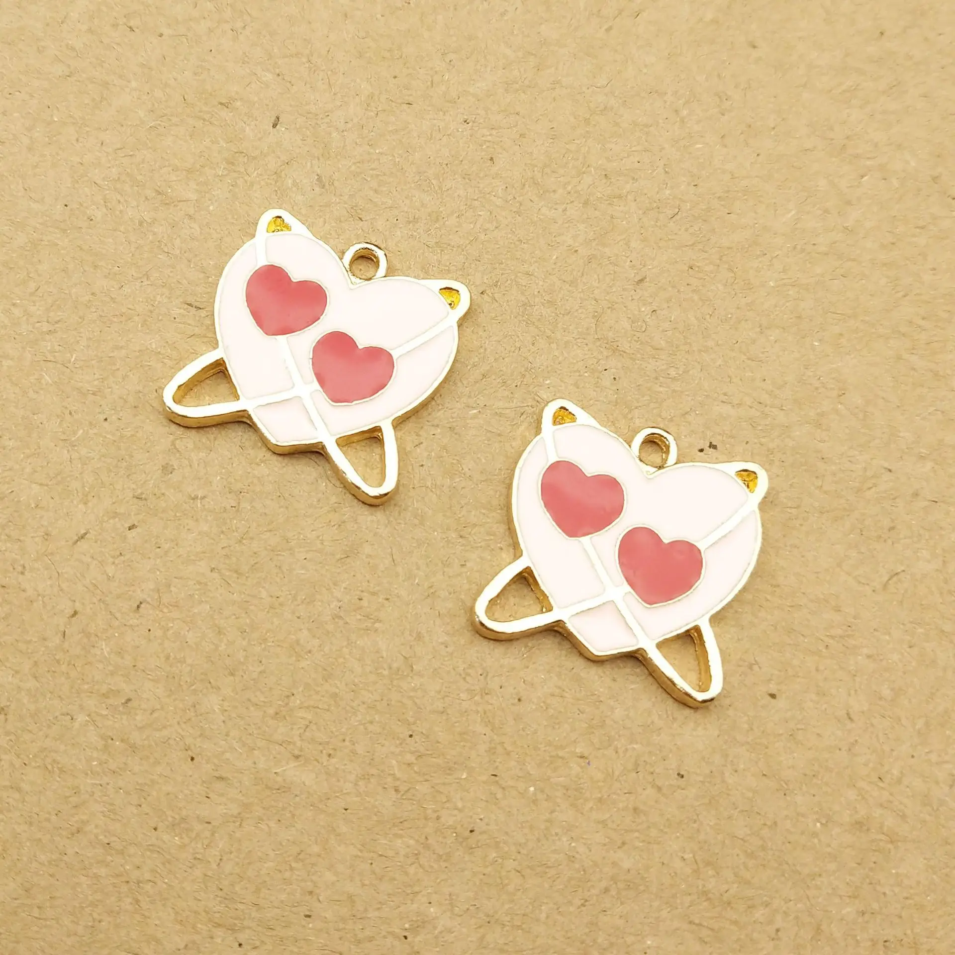 

10pcs/lot Drop Oil 18*18mm Heart Love Pendant Alloy Enamel Charm DIY Jewelry Accessory Earring Bracelet Handmade