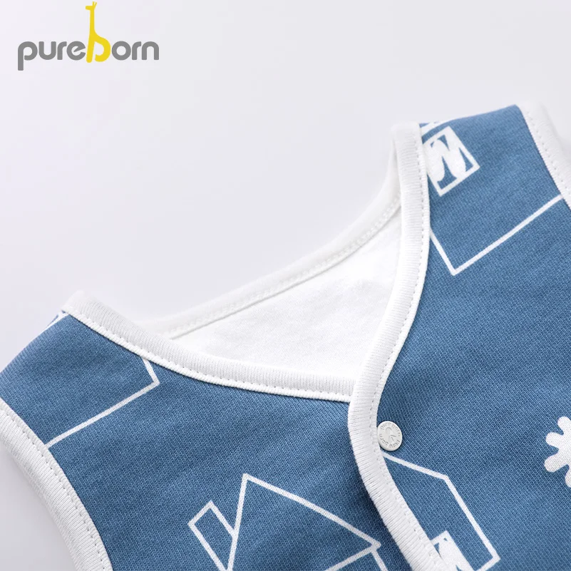 Pureborn/весенне осенний жилет для малышей Хлопковый Легкий девочек и мальчиков