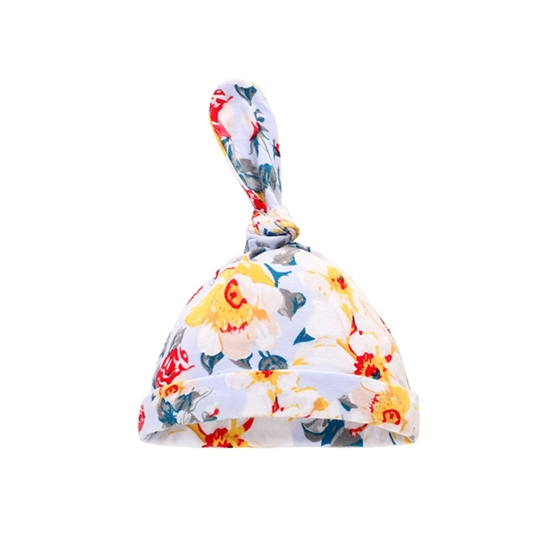 

2 Pcs Baby Floral Blanket Cap Set Infants Sleeping Swaddle Wrap Turban Hat Newborn Swaddling cloth