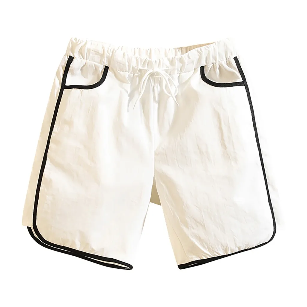 

Casual Pants Summer Solid Pants Men Clothing 2021 Fashion Pocket Shorts Overalls Cropped Men Elastic Waist Casual Pant Plus Size