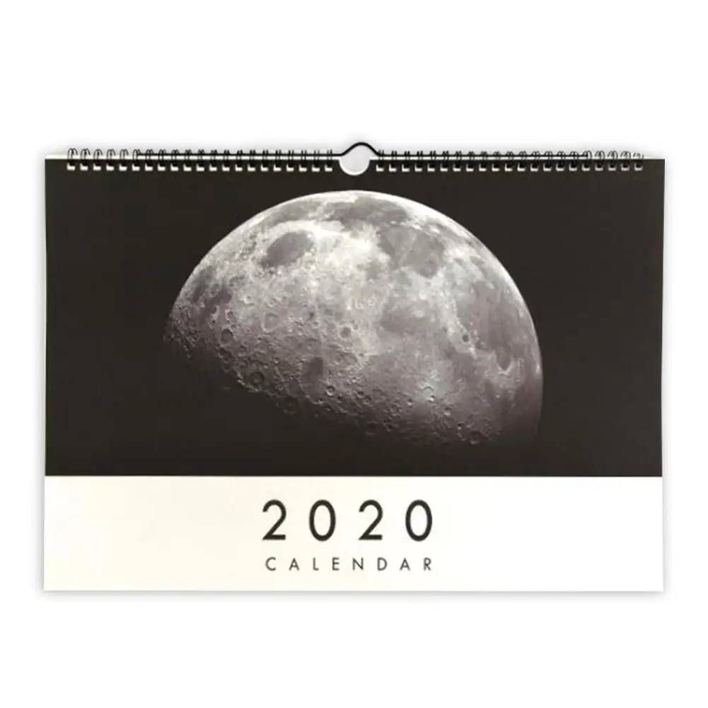 Moon A3 Horizontal Планировщик настенный календарь заметка бумага,10-,12 записывающая книга 365 дней ежедневно еженедельно делать список Настольный календарь - Цвет: Moon A3 Horizontal