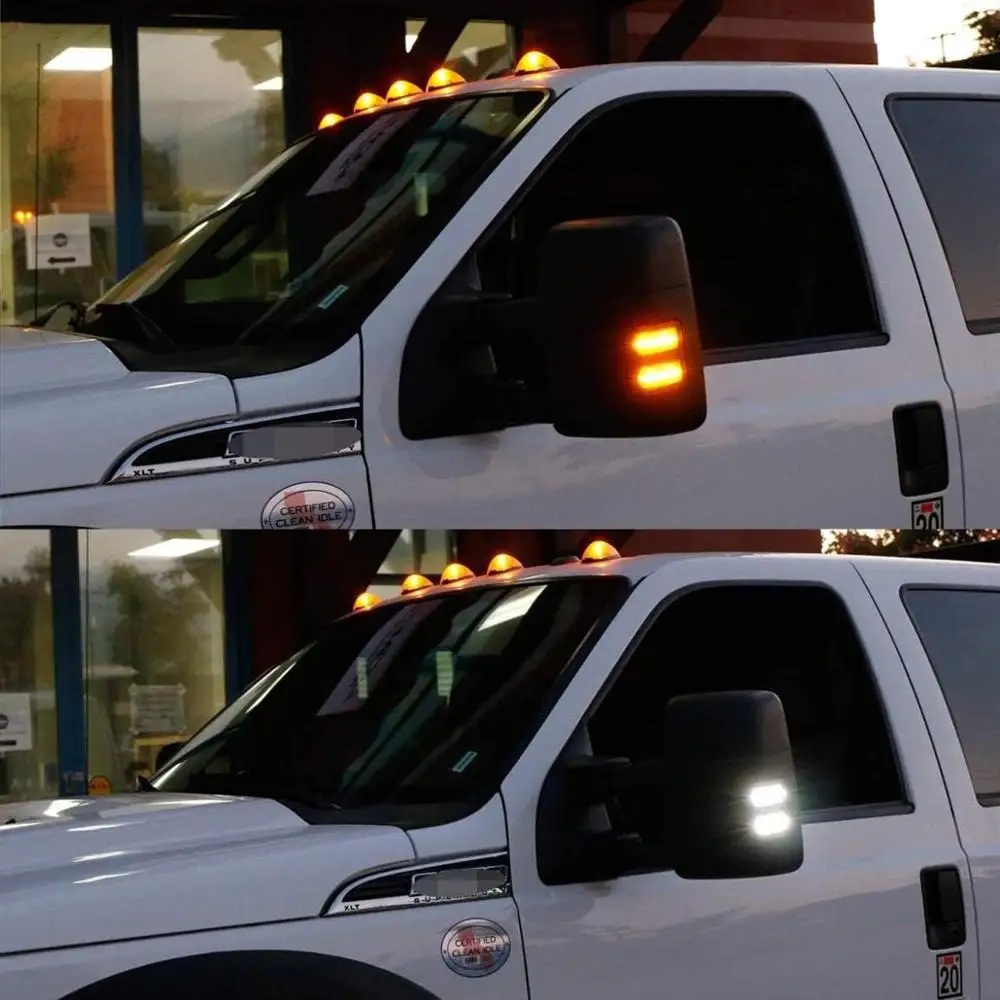 

Led Side Mirror Marker Lamp For Ford F250 F350 F450 F550 Super Duty Switchback White Driving Parking Light Amber Turn Signal
