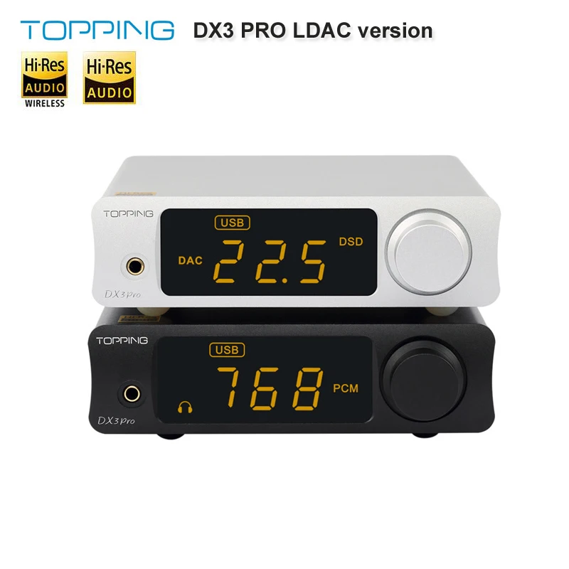 Настольный ЦАП и усилитель для наушников TOPPING DX3 Pro LDAC 2 * AK4493 TPA6120A2 DSD512 32 бит/768 кГц