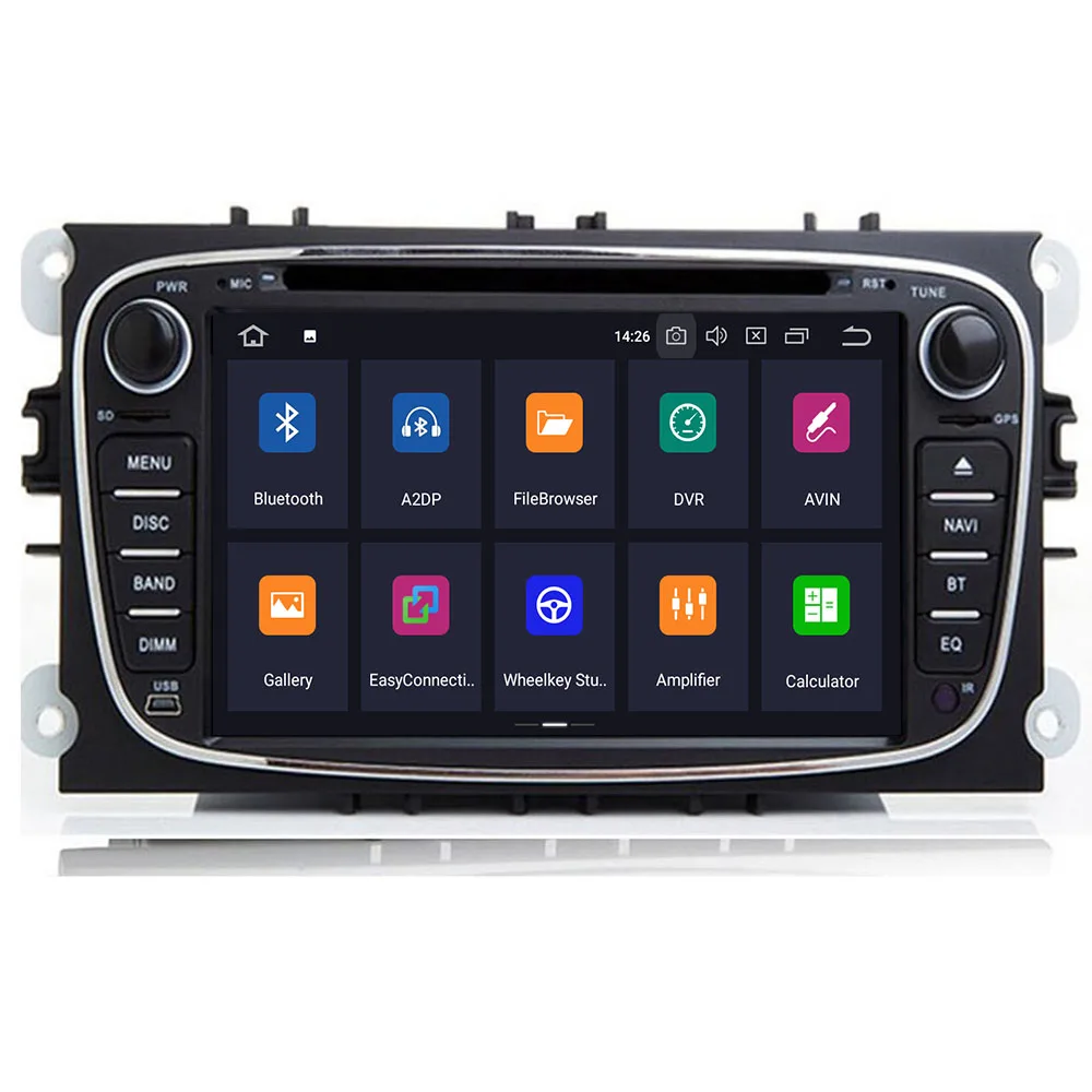 2 din Android автомобильный DVD мультимедийный плеер GPS навигатор для Ford Focus2 Mondeo Galaxy Wifi