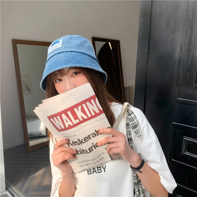 

Japanese Sunscreen Panama Hat for Women Designer Denim Bob Bucket Hat Outdoor Fisherman Hat Beach Cap Gorros