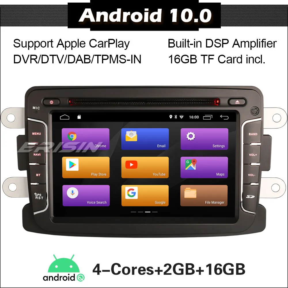 Автомагнитола для Renault Dacia Duster Logan Android 10 0 DSP Carplay Wi-Fi GPS DAB + SWC DVD 3029 | Автомобили и