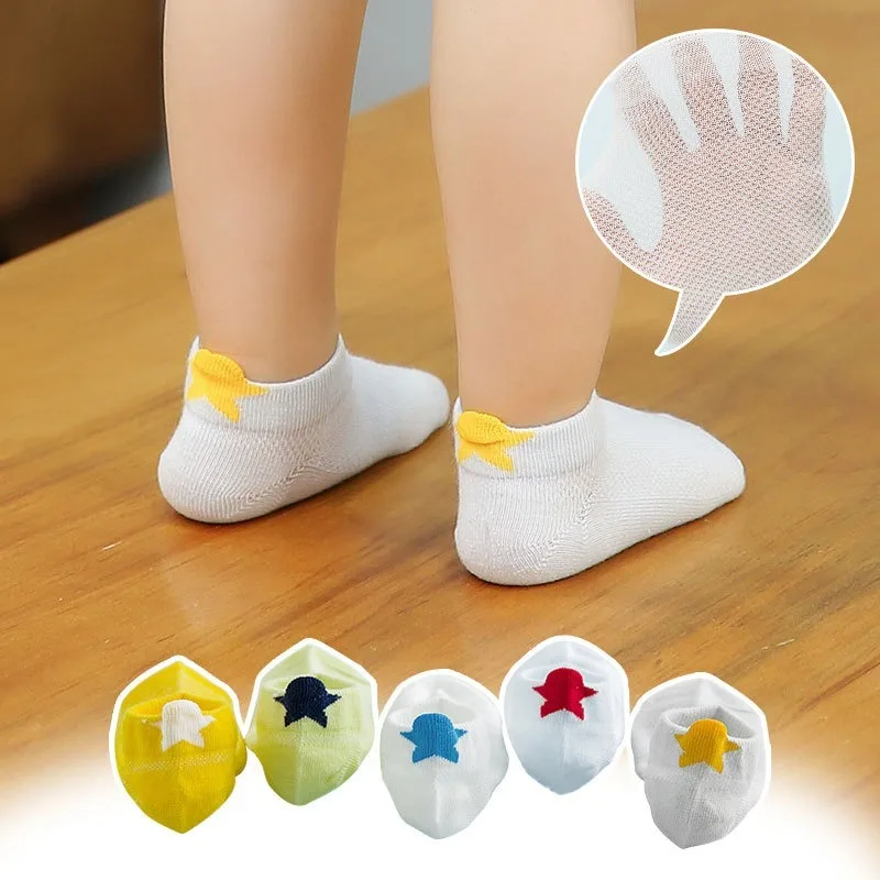 5 пара/лот Детские носки Короткие для мальчиков и девочек с милым мультяшным