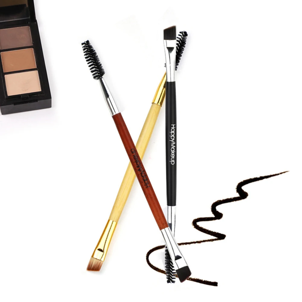 Wooden Double Head Soft Makeup Brush for Eyebrow Eyelashes Facial Beauty Tool | Красота и здоровье
