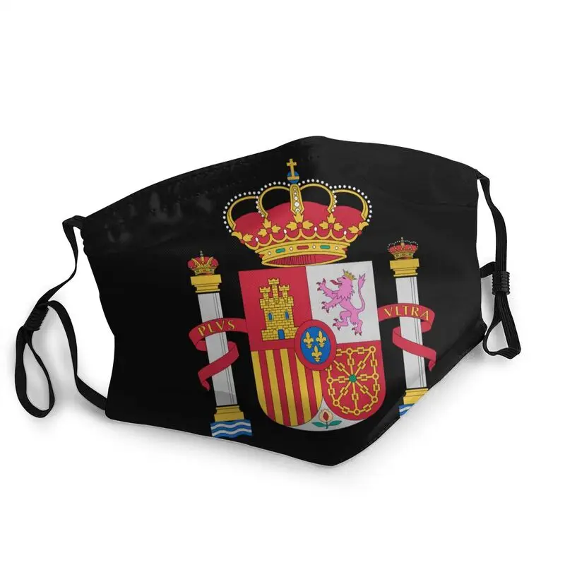 

Coat Of Arms Of Spain Mask Dustproof Non-Disposable Spanish Patriotic Face Mask Protection Cover Respirator Mouth Muffle