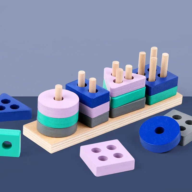 

Wooden Montessori Toys Preschool Geometric Shape Cognition Match Baby Education Teaching Early Childhood Aids Board Math Toys