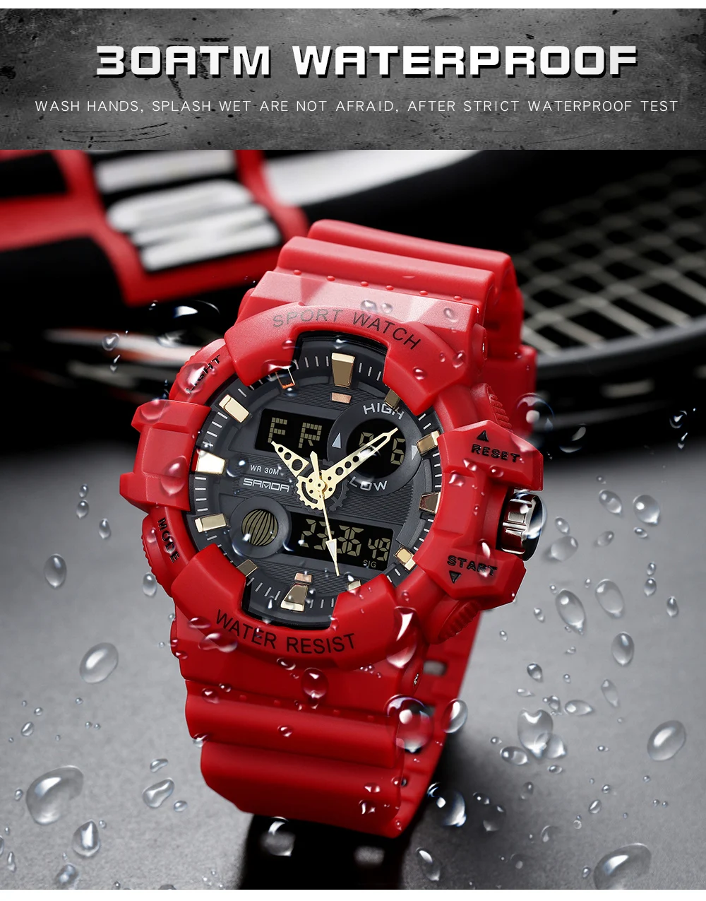 

SANDA Luxury Mens Digital LED Watch Date Sport Men Outdoor Electronic Watch Casual Sport LED Wrist Watches relogio digital Clock