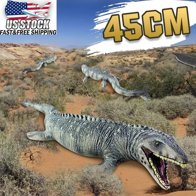 

US 45CM Realistic Mosasaurus Dinosaur Model Toy Figures Plastic Kids Children Lifelike Biological Educational Toy Favor Gifts