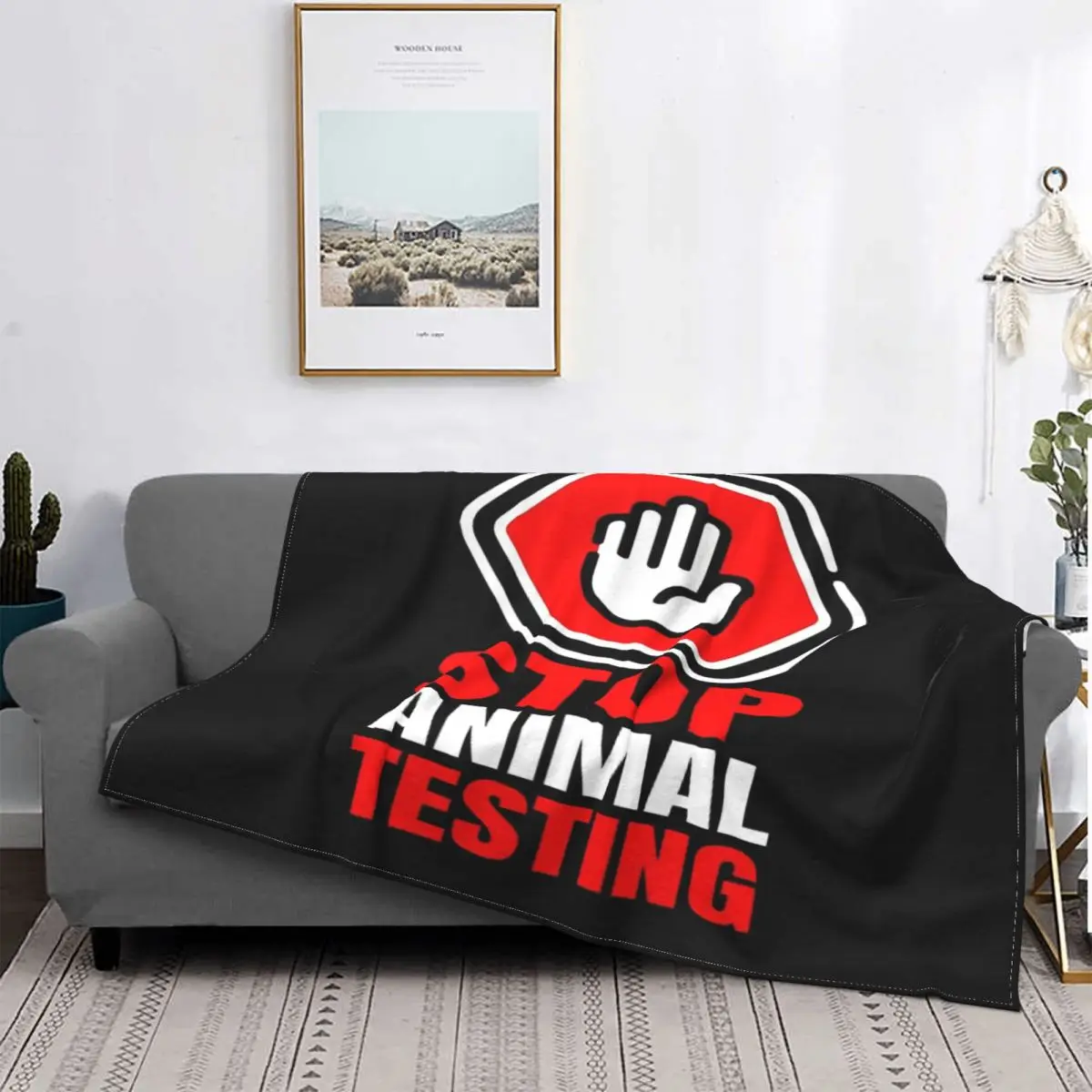 

Manta de prueba de animales Stop, colcha para cama a cuadros, manta con capucha 135, toalla de playa de lujo