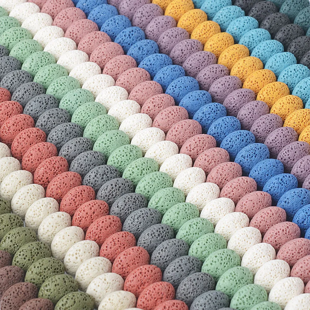 Бусины Из Натуральной вулканической скалы с большим отверстием цветные бусины