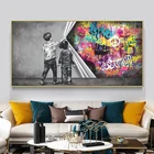 Детская Картина на холсте, постер с изображением граффити, Настенная уличная картина, декор для гостиной и дома
