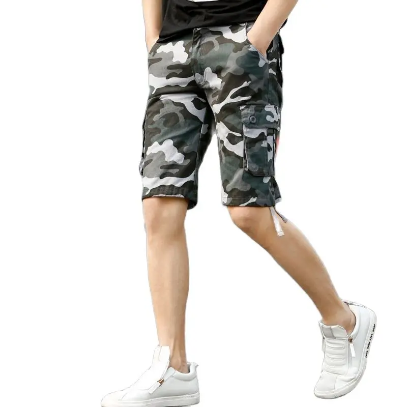 

Новые мужские летние туфли камуфляж повседневные фабричные карго Шорты хлопковые мешковатые брюки с карманами армейские военные размера п...