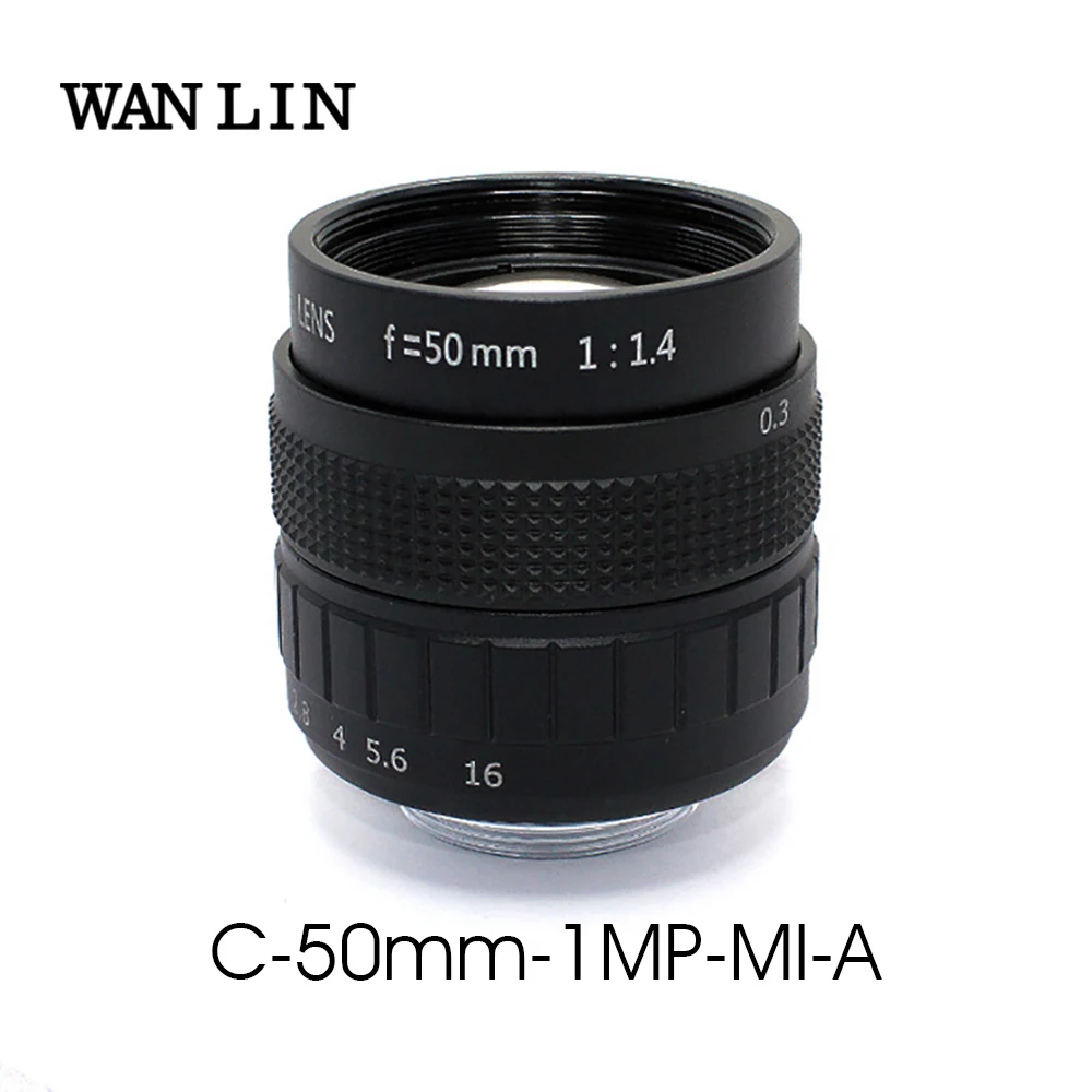 

Megapixel C Mount 1MP 50mm Manual Iris Lens for HD CCTV Security DSLR Camera F1.4 2/3" inch Image Format Size Metal