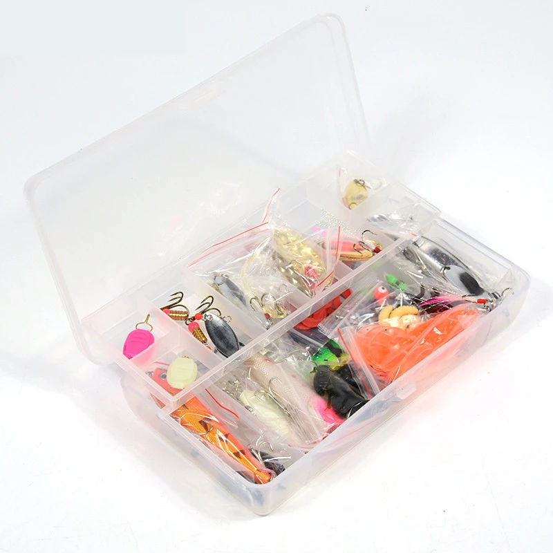 101 набор рыболовных снастей приманка Спиннер кренкбейт гольян Поппер ВИБ мягкая