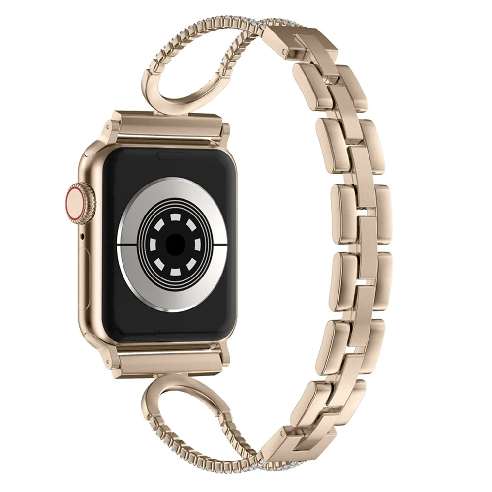 Шикарный Браслет со стразами для Apple Watch для женщин 38 мм 42 мм 40 мм 44 мм ремешок из нержавеющей стали металлический браслет для iWatch серии 4 3 2 1